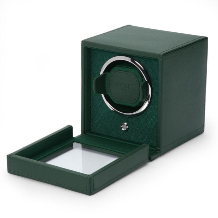 Wolf Cub Single Green Watch Winder with Cover 461141