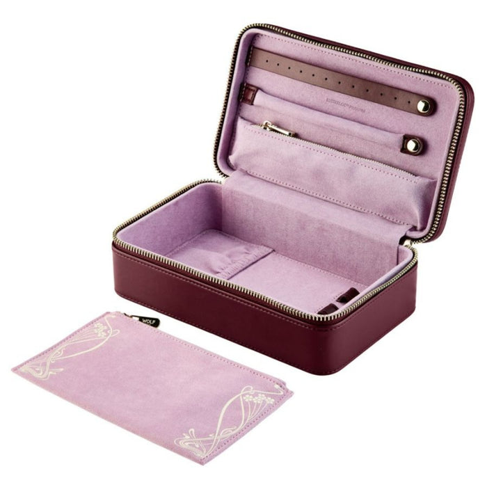 WOLF X LIBERTY All Over Ianthe Burgundy Medium Jewelry Zip Case 381227