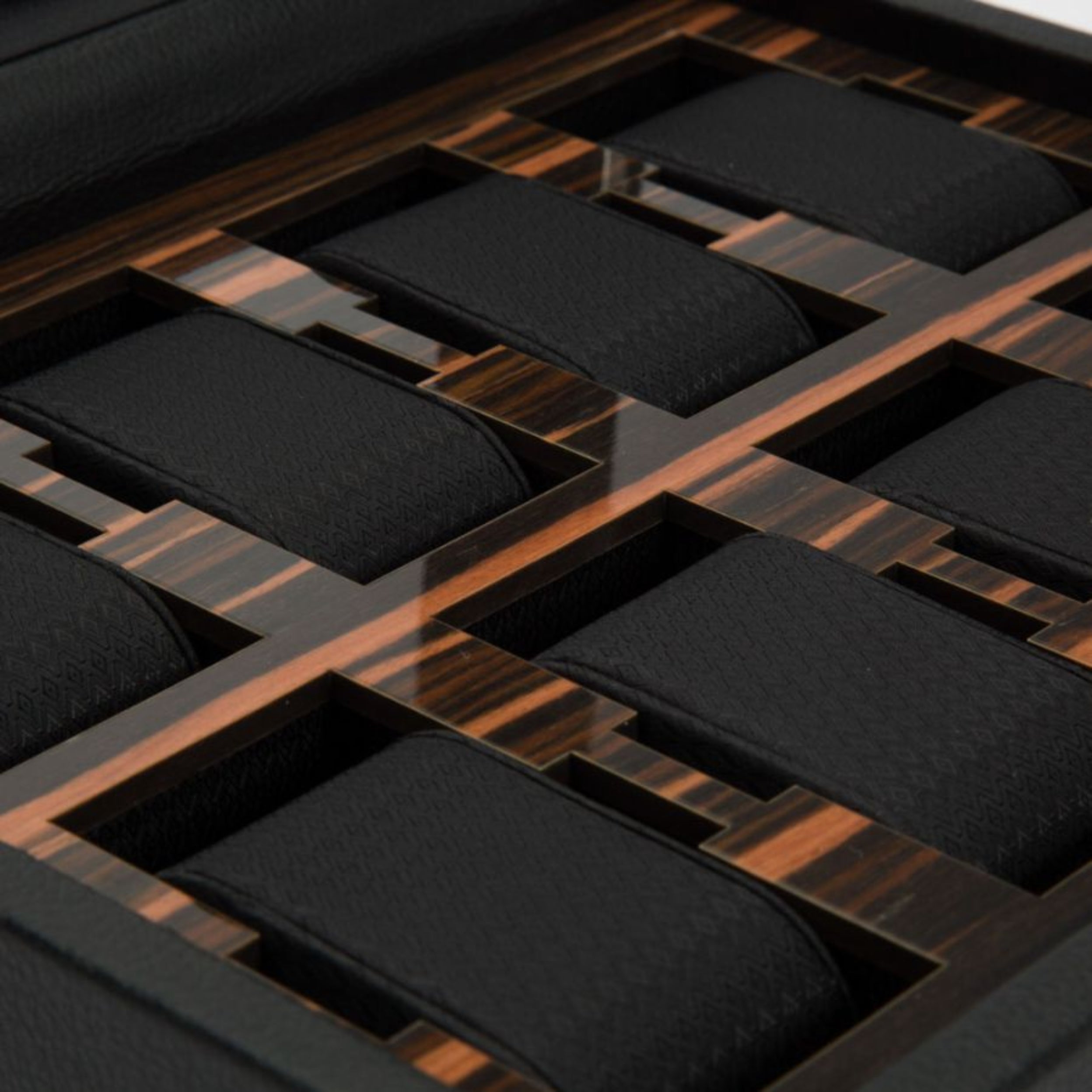 Wolf Roadster 8 Piece Black Vegan Leather Watch Box 477456