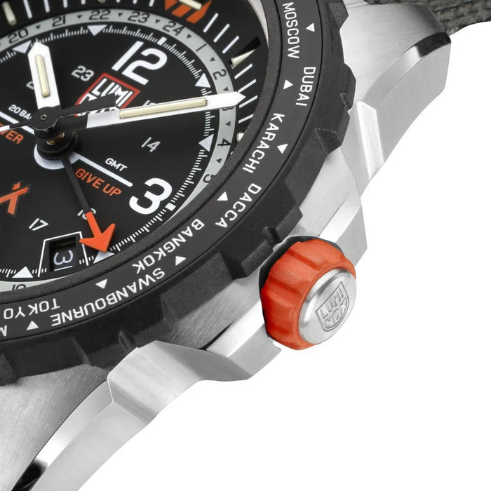 Luminox Bear Grylls 45mm Survival Pilot Black Dial With Orange-Tipped GMT Hand Men's Watch XB.3761
