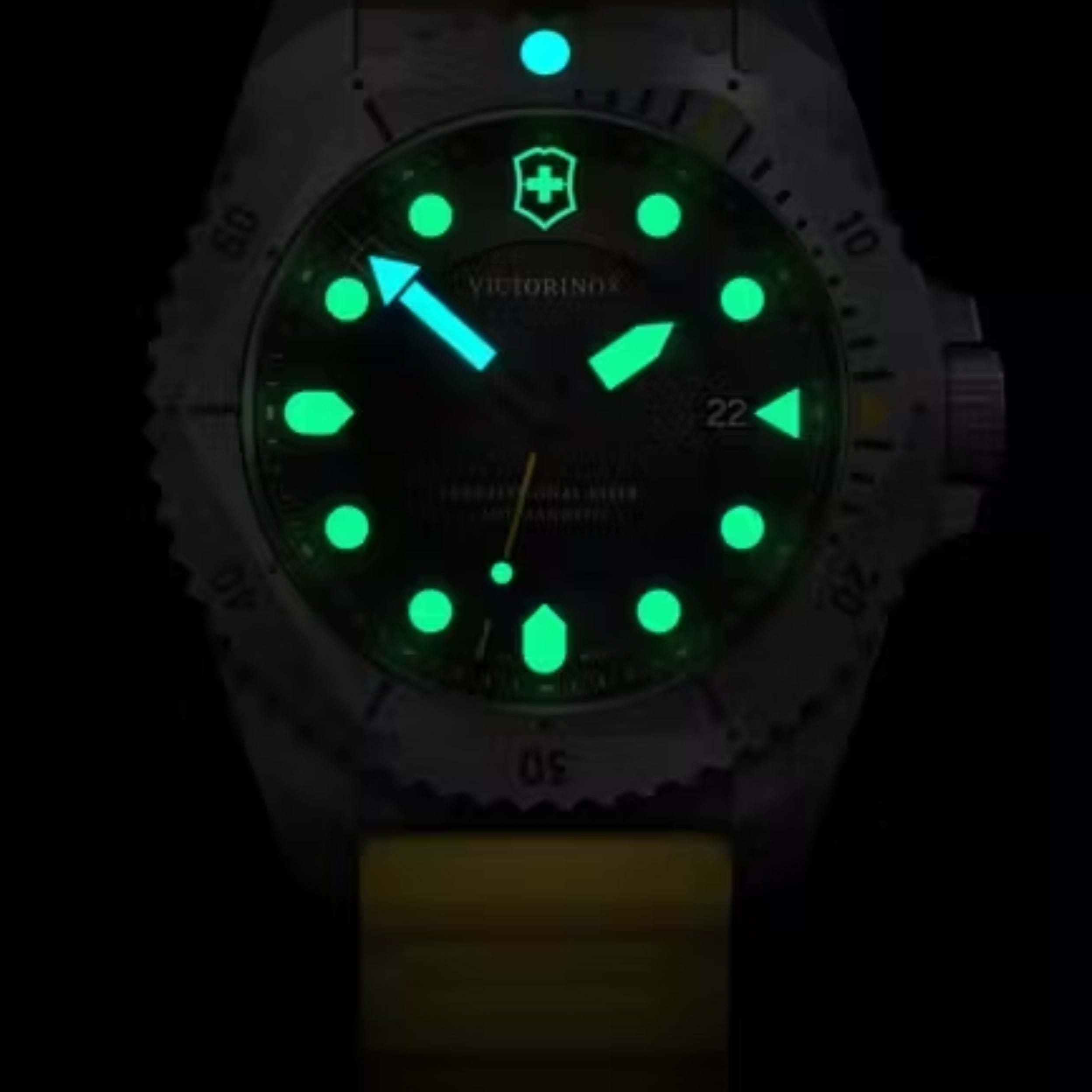 Victorinox Dive Pro Quartz Black Matt Dial With Yellow Rubber Strap Men's Watch 241992