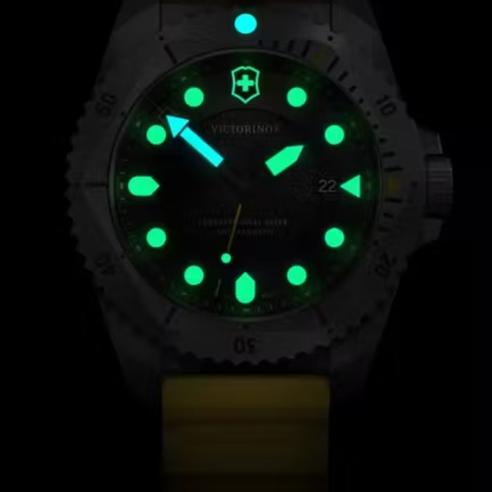Victorinox Dive Pro Quartz Black Matt Dial With Yellow Rubber Strap Men's Watch 241992