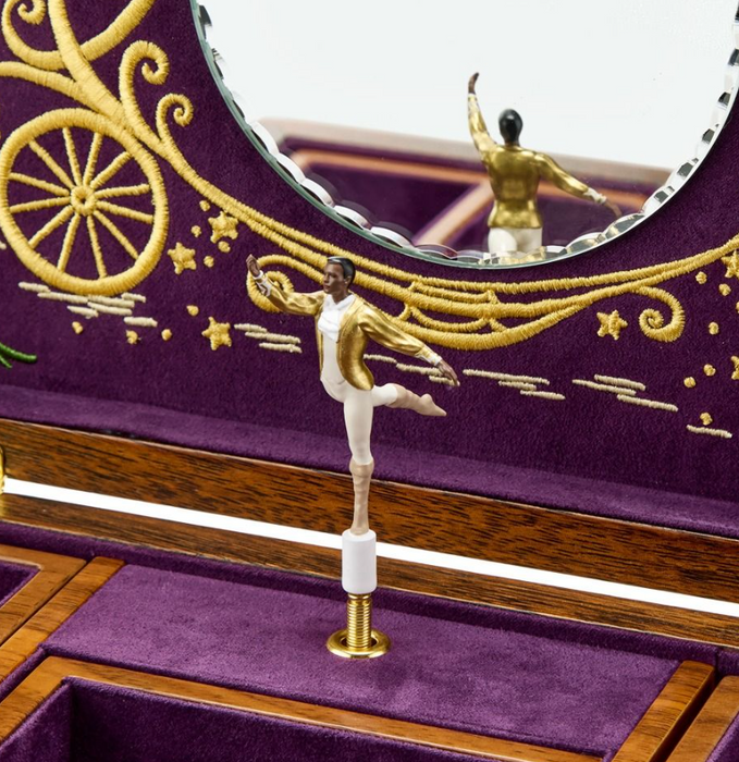 Wolf Ballet Musical Jewelry Box Cinderella Walnut Wood 190017