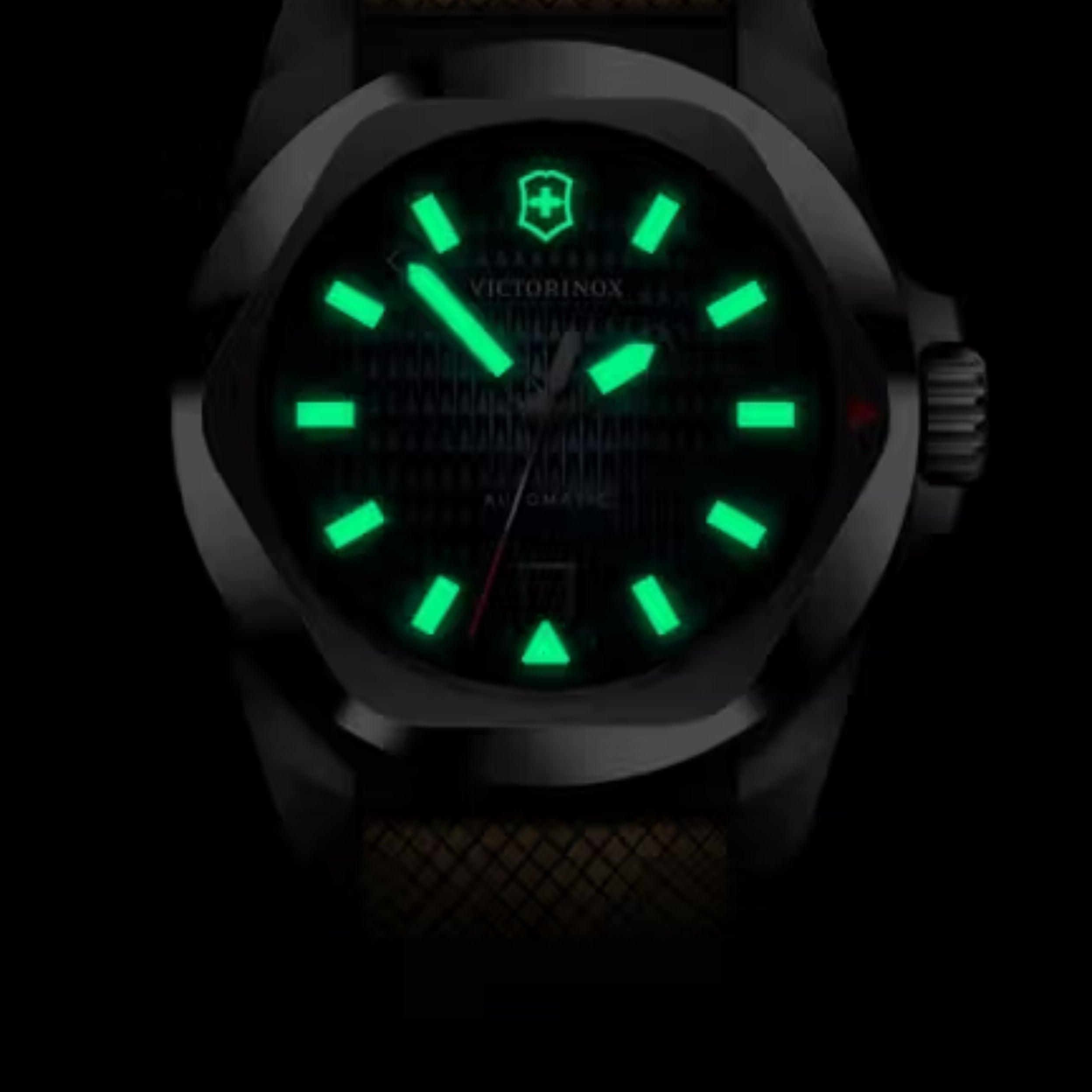 Victorinox I.N.O.X. Automatic Guilloché Blue Dial With Brown Wood Leather Men's Watch 242018.1