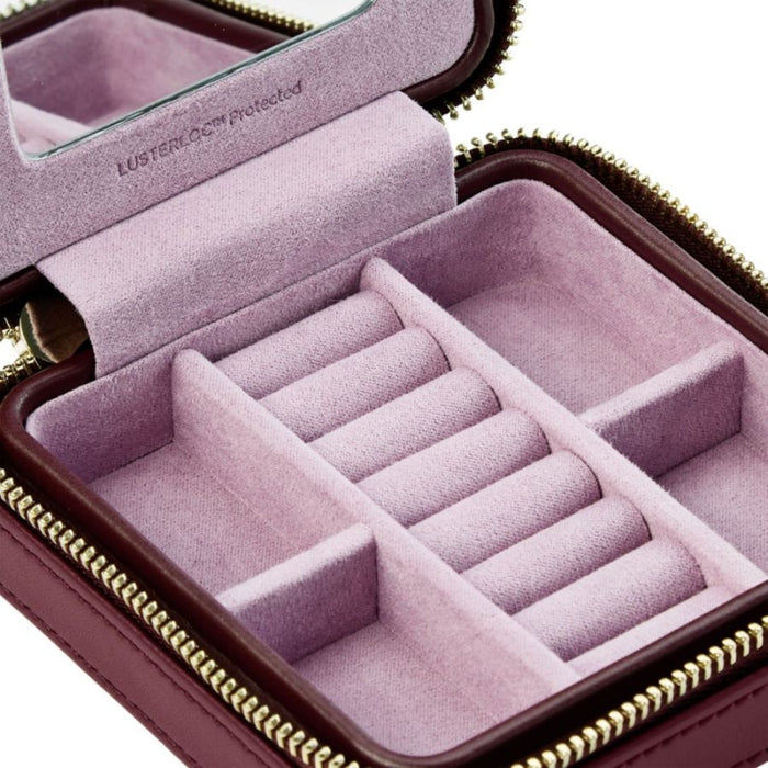 WOLF X LIBERTY All Over Ianthe Burgundy Small Jewelry Zip Case 381327