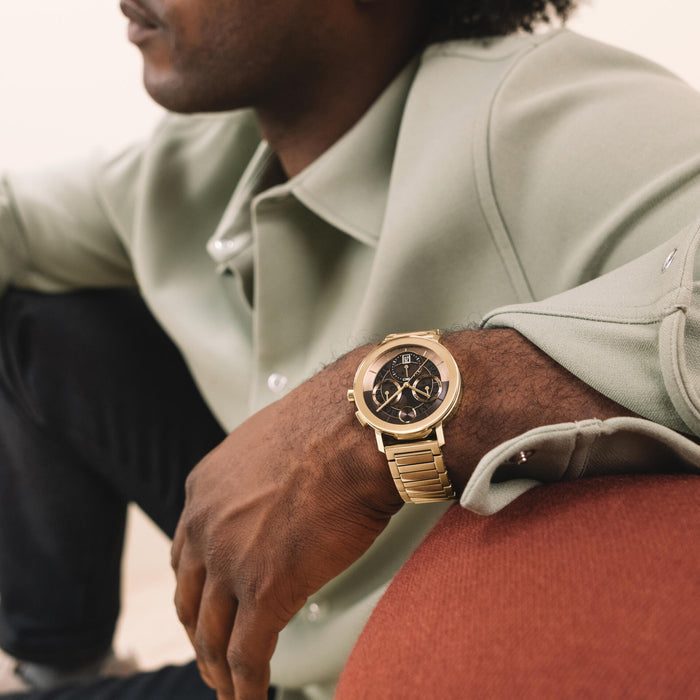 Movado Bold Evolution 2.0 Brown Dial Light Gold Bracelet Men's Watch 3601265