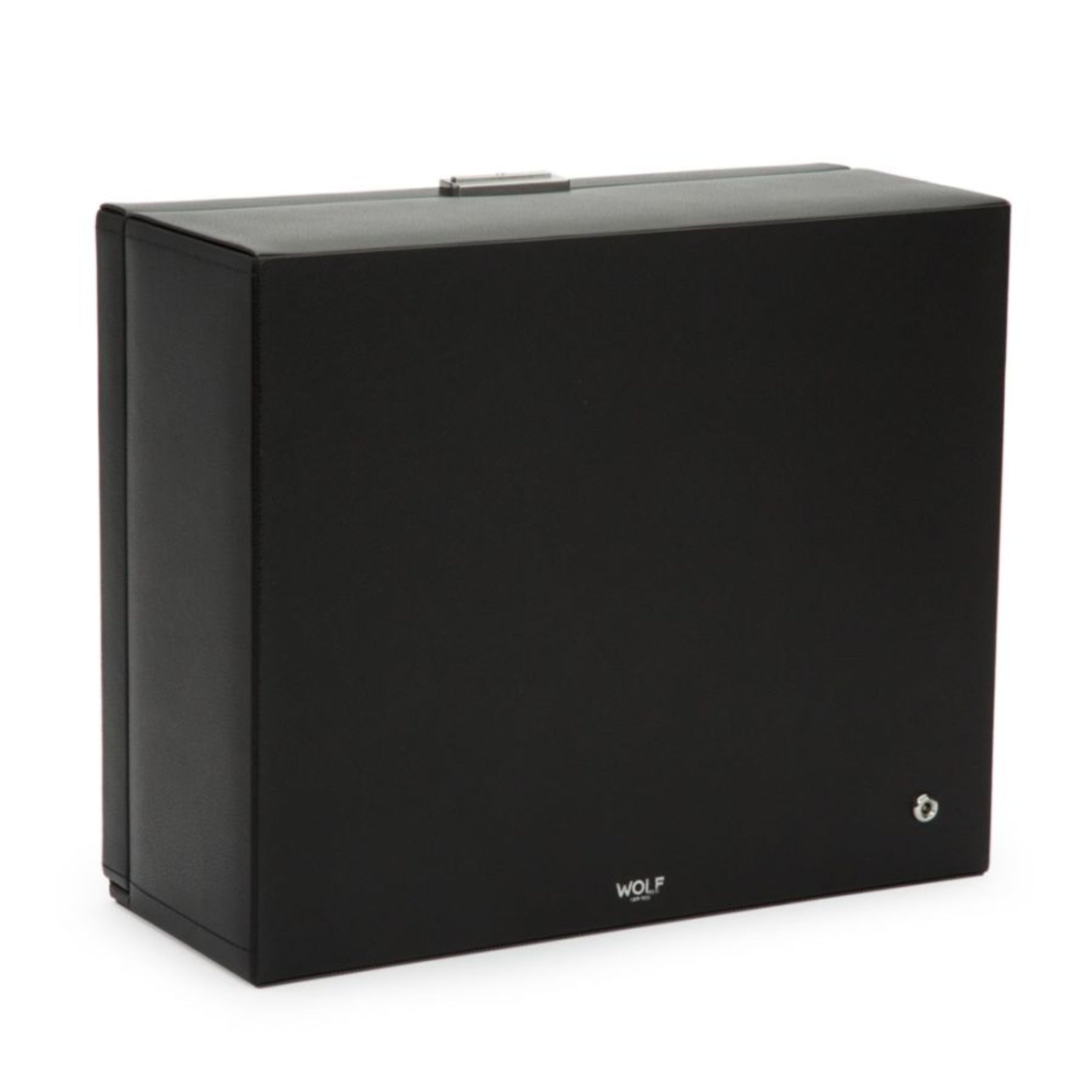 Wolf Classic Black Vegan Leather 6 Piece Watch Winder 456802