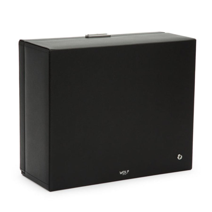 Wolf Classic Black Vegan Leather 6 Piece Watch Winder 456802