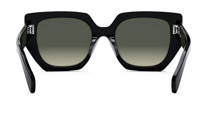 Celine Triomphe CL40239F 01F Shiny Black/Brown Butterfly Women's Sunglasses