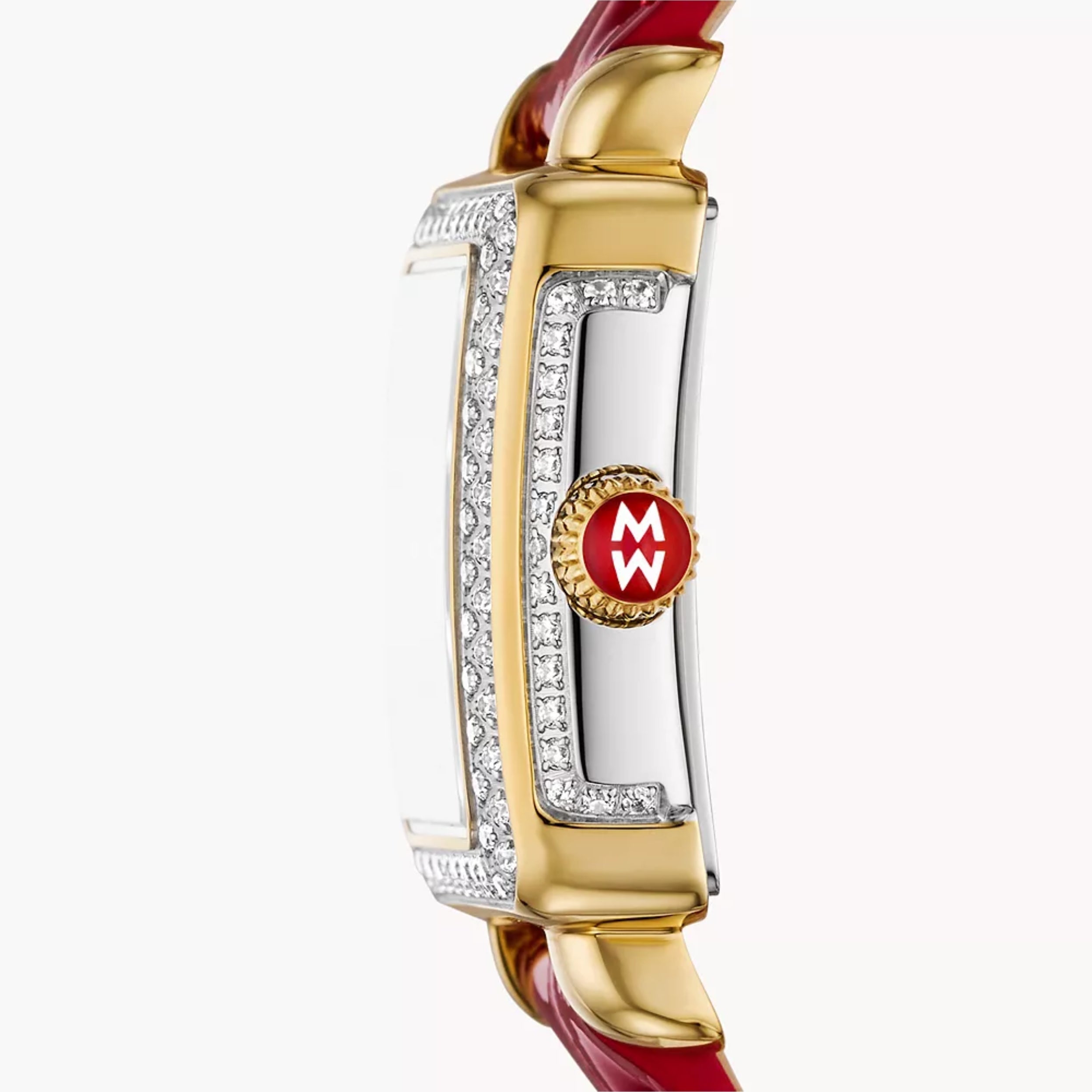 Michele Special Edition Deco Madison Mini Two-Tone 18K Gold-Plated Diamond Pavé Dial Women's Watch MWW06D000170