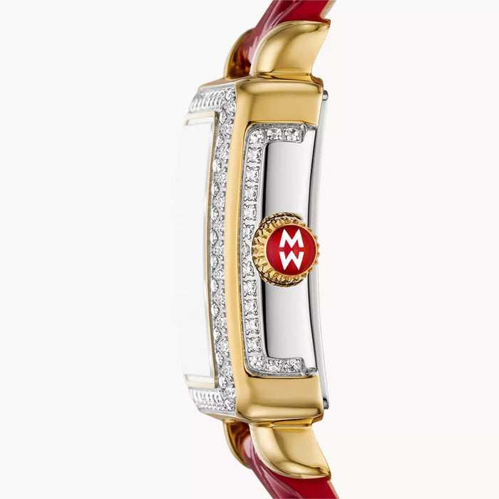 Michele Special Edition Deco Madison Mini Two-Tone 18K Gold-Plated Diamond Pavé Dial Women's Watch MWW06D000170