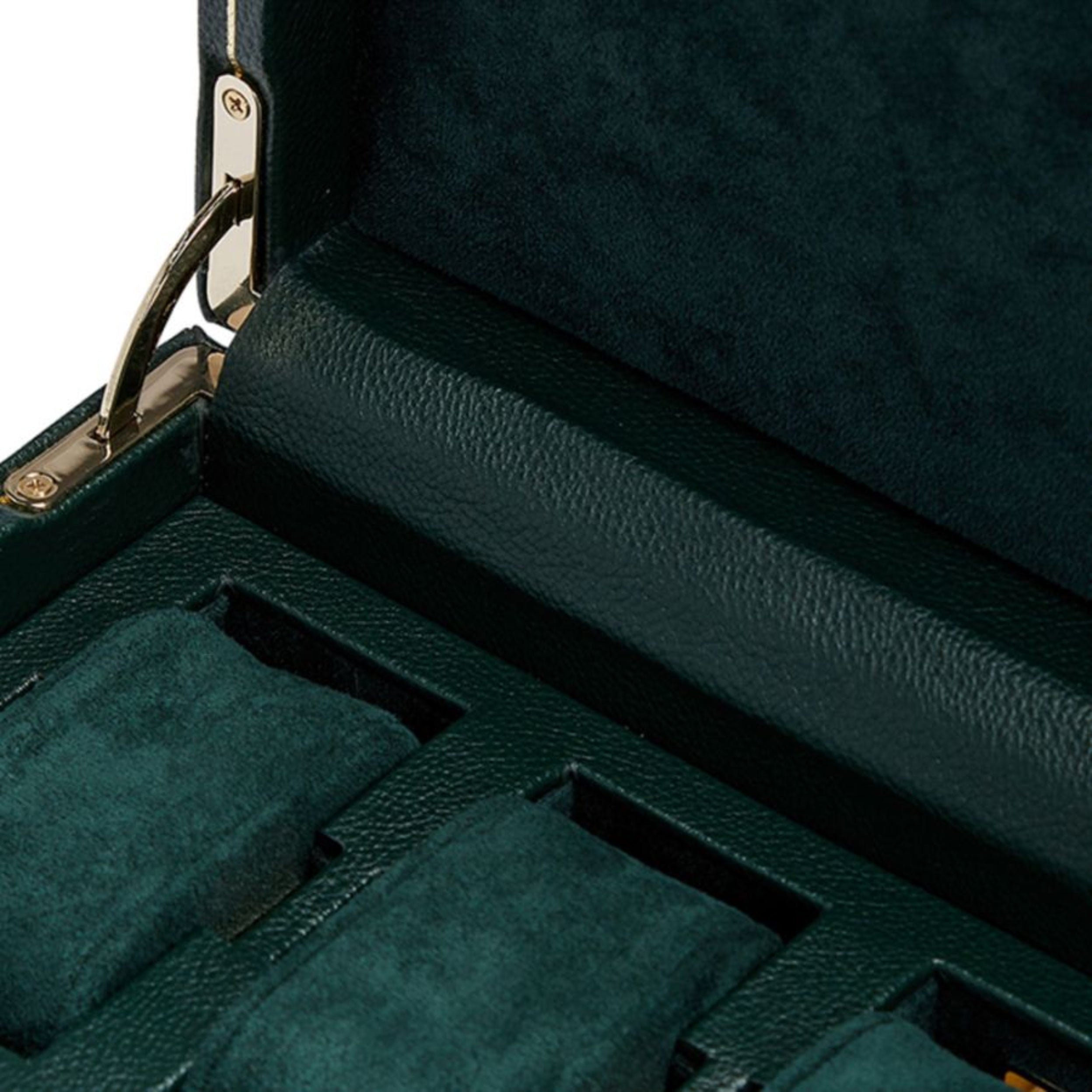 Wolf British Racing Green Vegan Leather 15 Piece Watch Box 793241