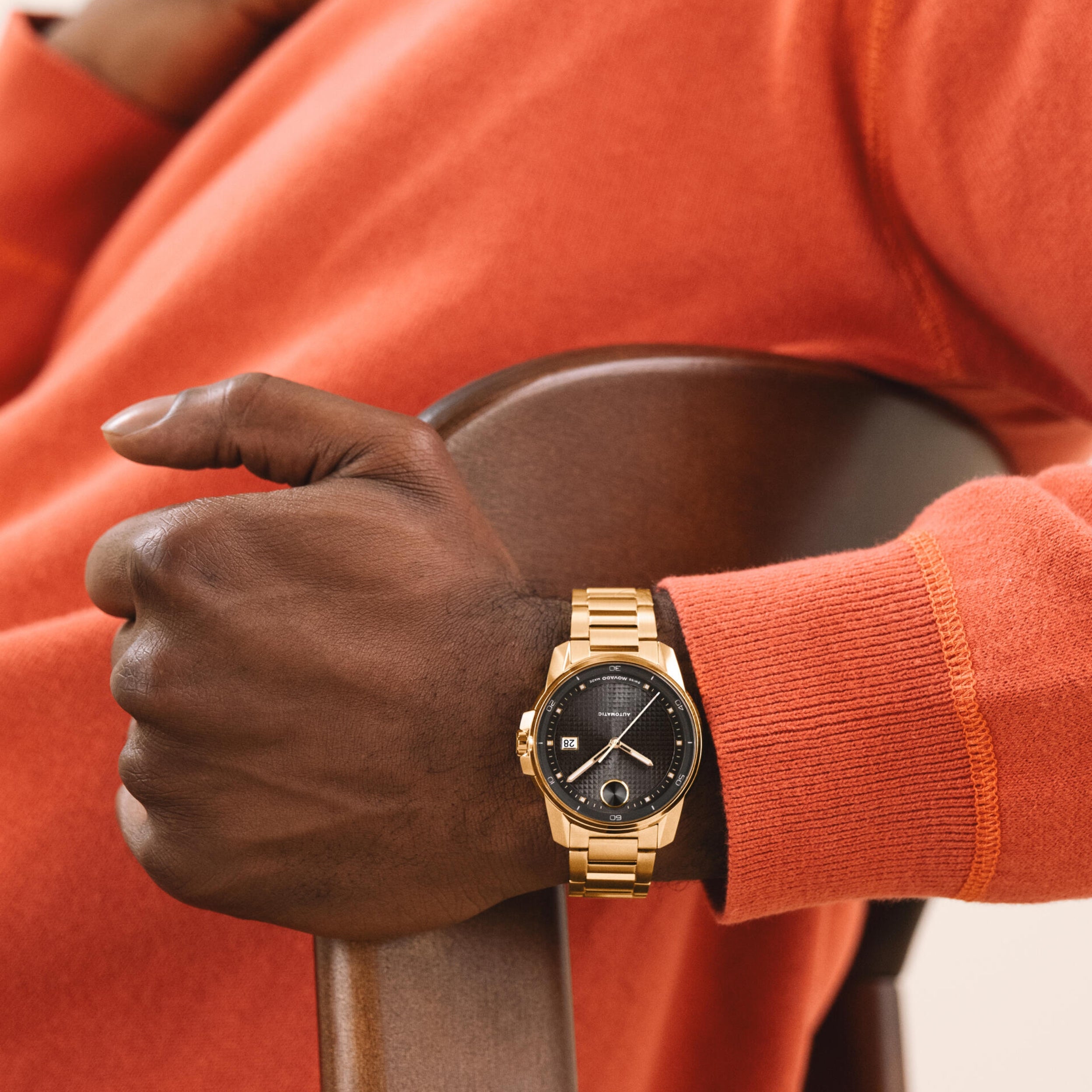 Movado Bold Verso Automatic Gunmetal Dial Gold Men's Watch 3600964