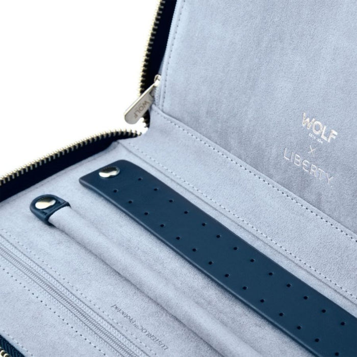 WOLF X LIBERTY All Over Ianthe Navy Travel Jewelry Portfolio 381417