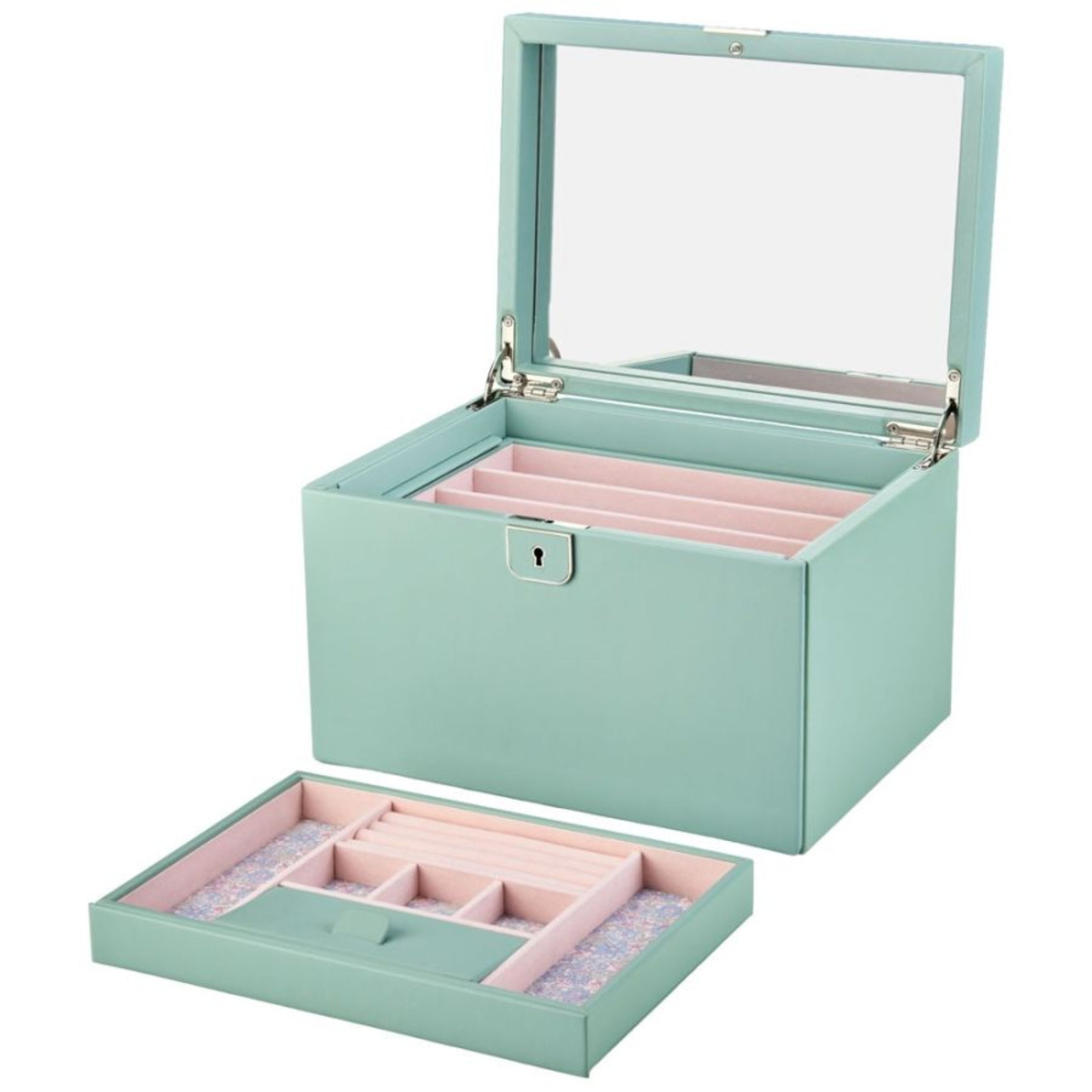 WOLF x LIBERTY Julia Interior Print Large Jewelry Box - Sage Green 381051