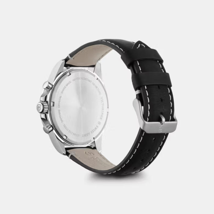 Victorinox Fieldforce Chrono Matt Black Dial With Leather Strap Men's Watch 241852