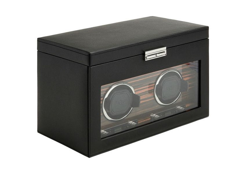 Wolf Roadster Double Vegan Leather Watch Winder With Storage 457256