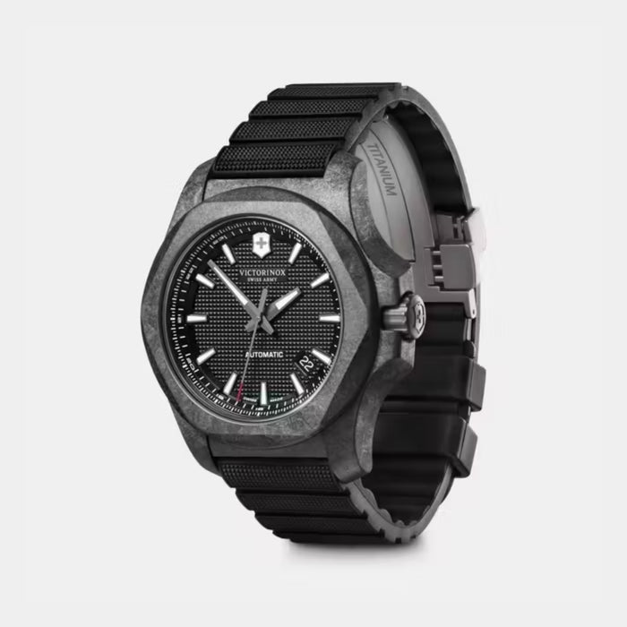 Victorinox I.N.O.X. Carbon Mechanical Black Alox Pattern Dial Men's Watch 241866.1