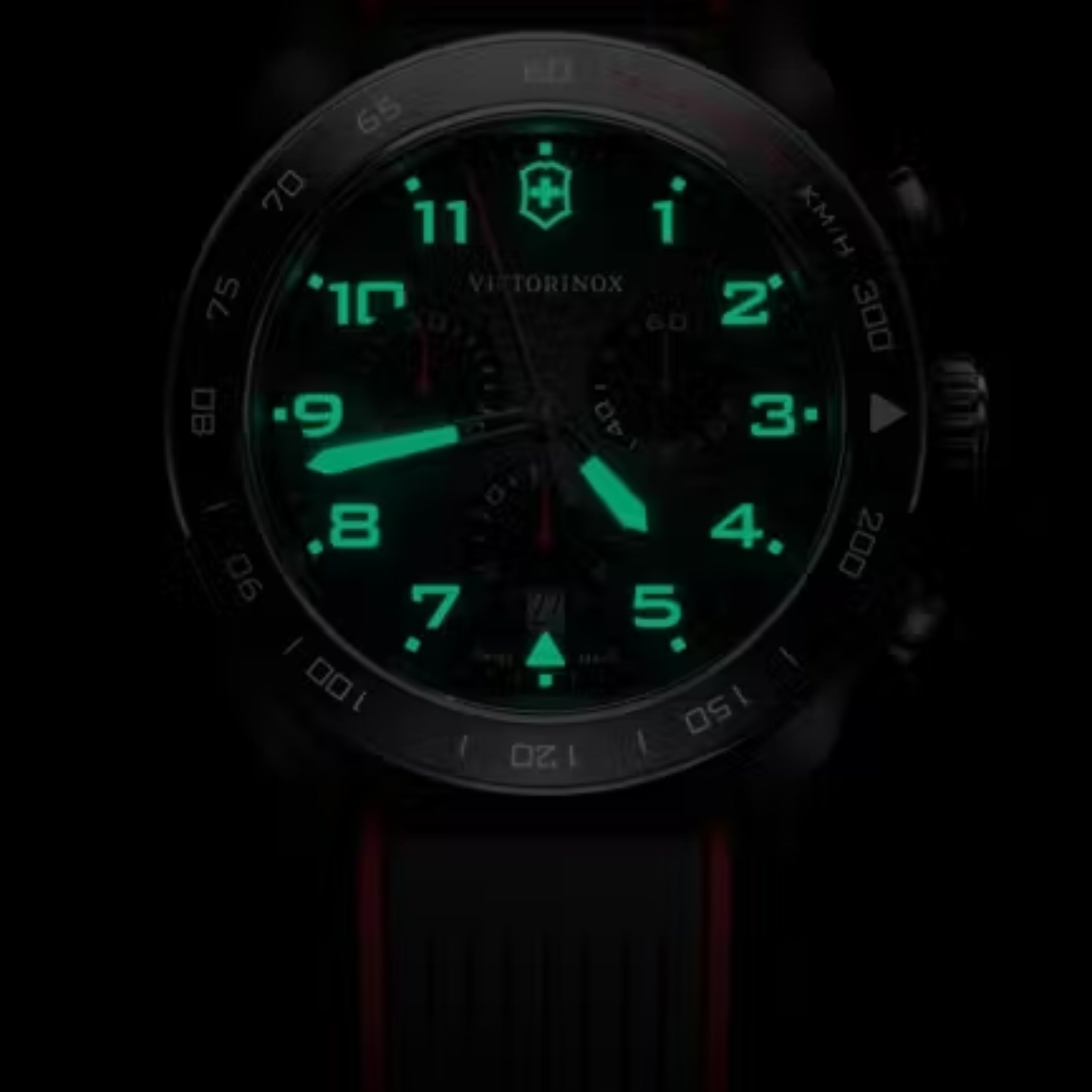 Victorinox Swiss Army Chronograph Black Matt Dial Rubber Men's Watch 242051