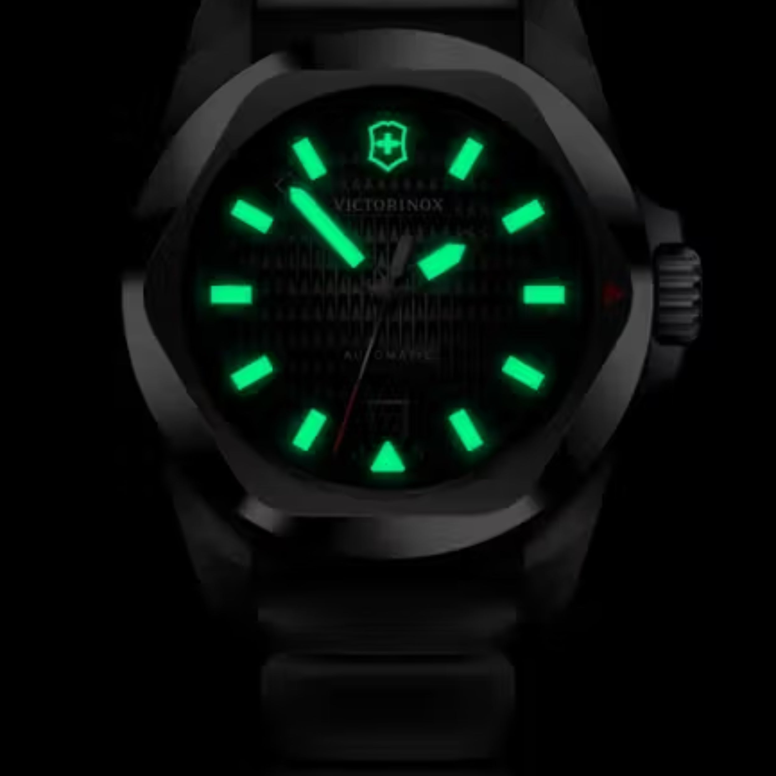 Victorinox I.N.O.X. Automatic Black Guilloché Dial Men's Watch 242039