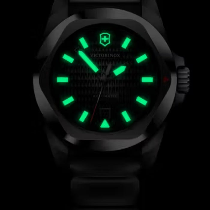 Victorinox I.N.O.X. Automatic Black Guilloché Dial Men's Watch 242039