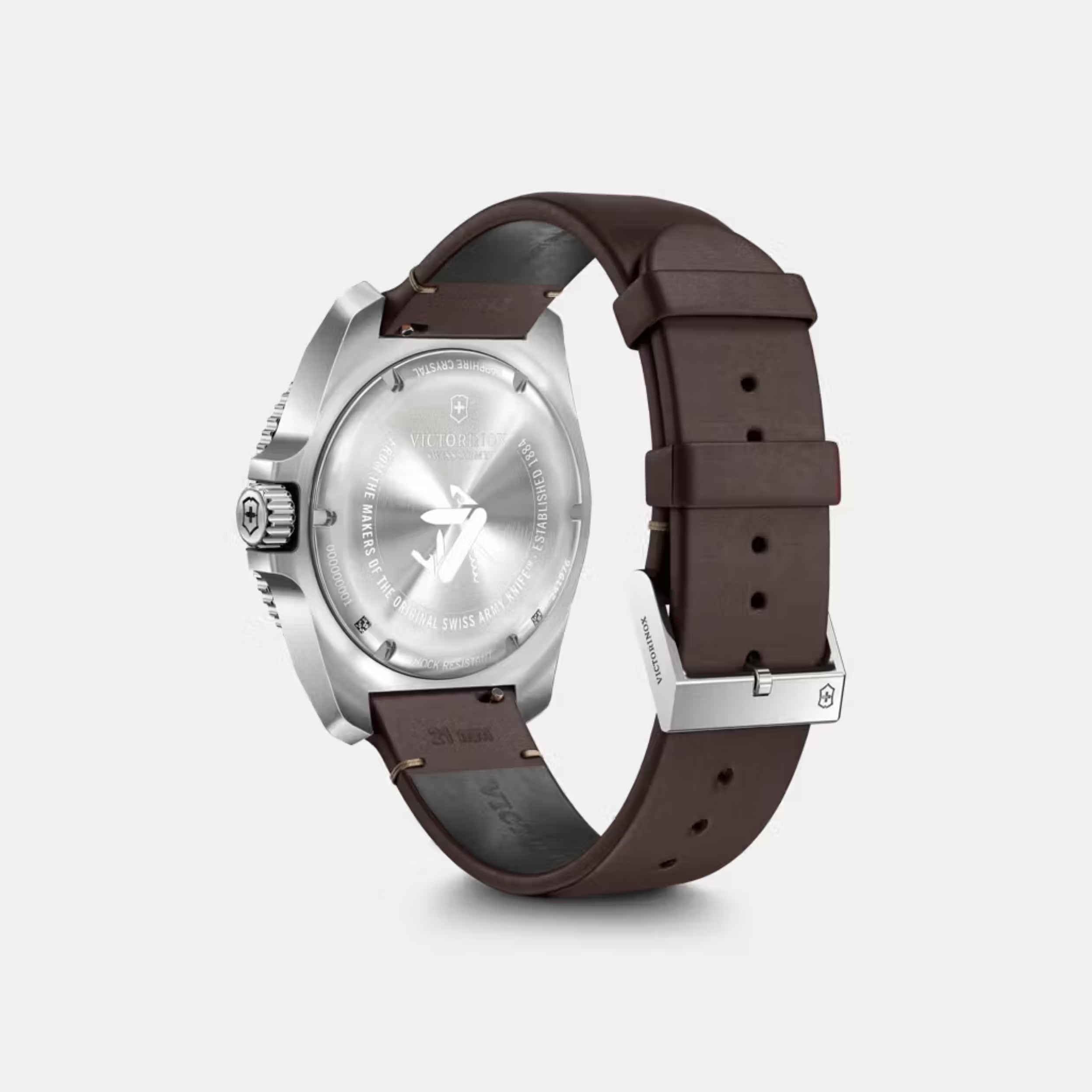 Victorinox Journey 1884 Grainy Black Dial With Brown Leather Strap Men's Watch 241976.1