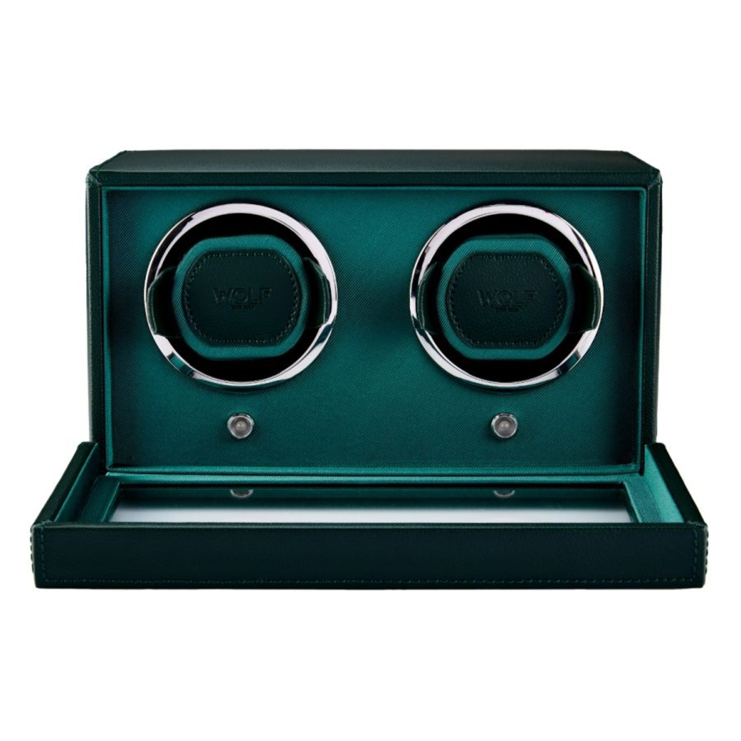 Wolf Cub Green Double Watch Winder with Cover 461241