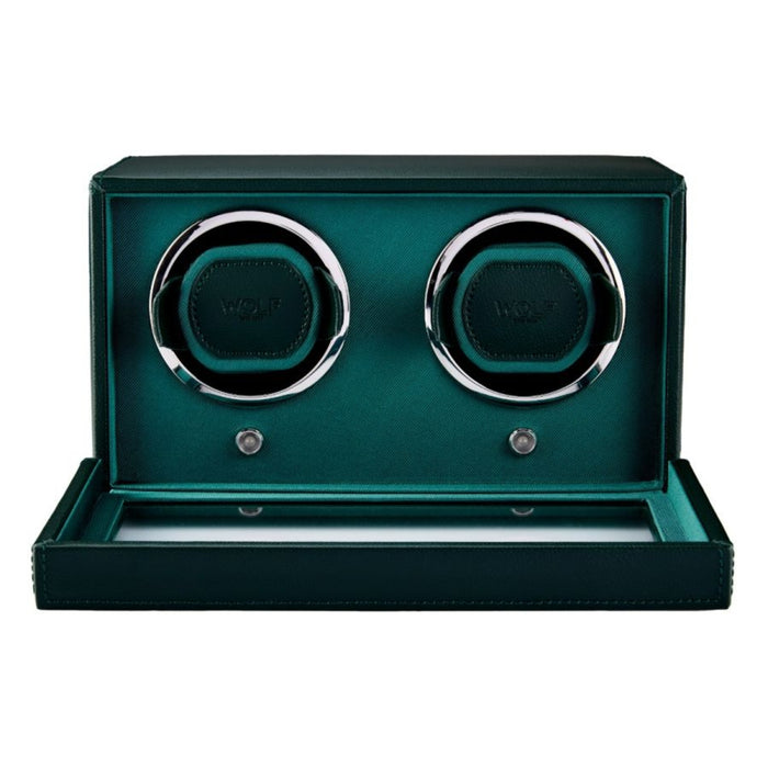 Wolf Cub Green Double Watch Winder with Cover 461241