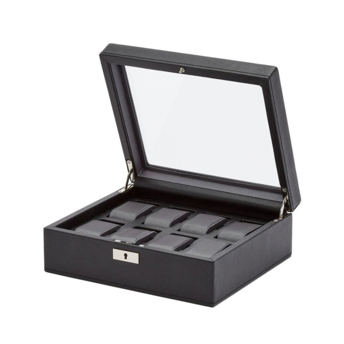 Wolf Classic 8 Piece Black Vegan Leather Watch Box 466002