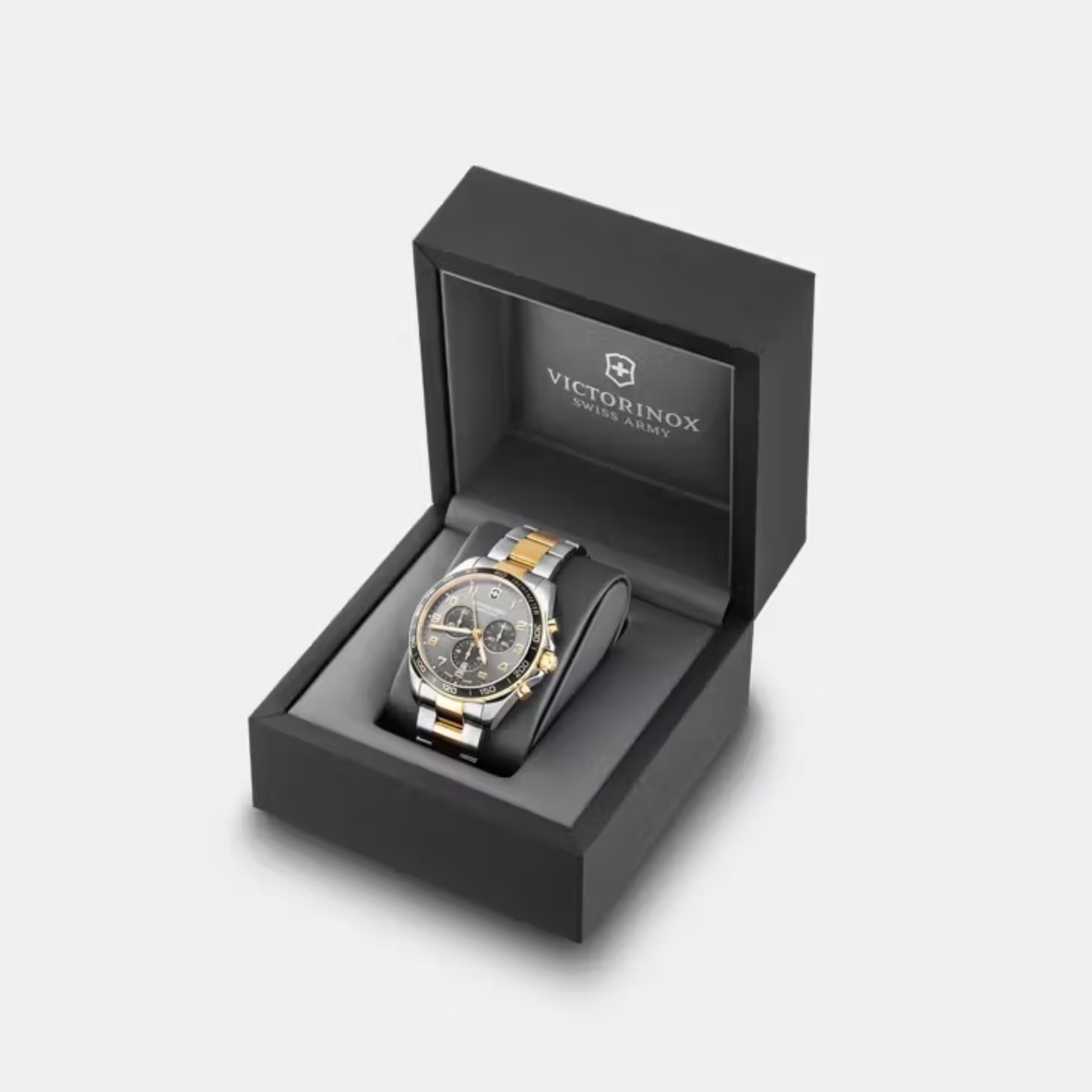 Victorinox FieldForce Classic Chrono Sunray Grey Dial With Dual Tone Bracelet Men's Watch 241902