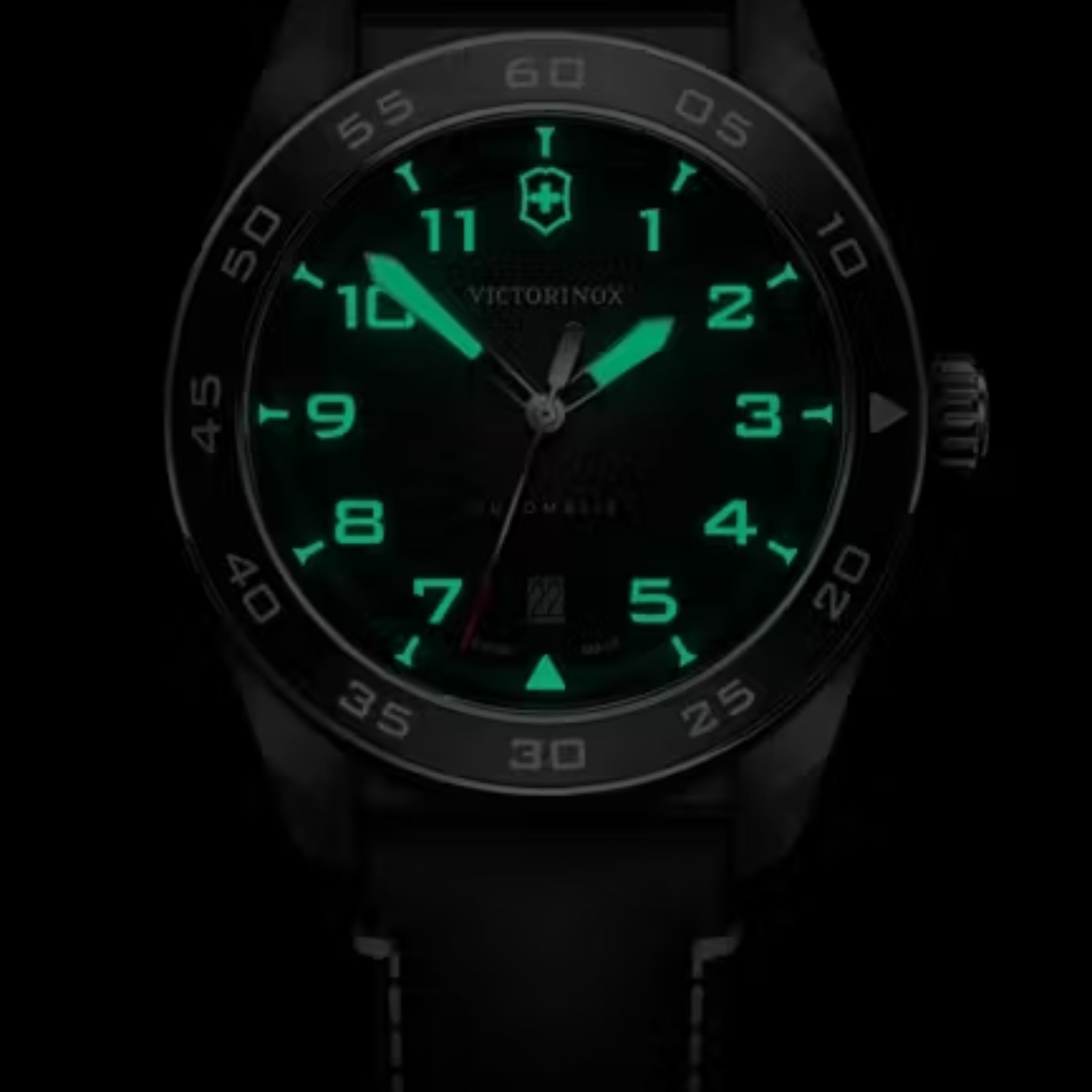 Victorinox Swiss Army Automatic Black Matt Dial Leather Men's Watch 242044