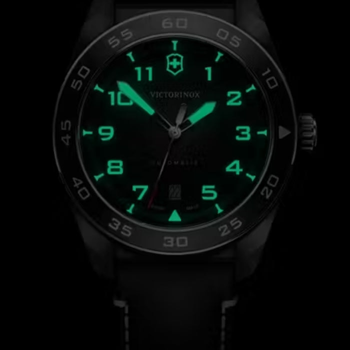 Victorinox Swiss Army Automatic Black Matt Dial Leather Men's Watch 242044