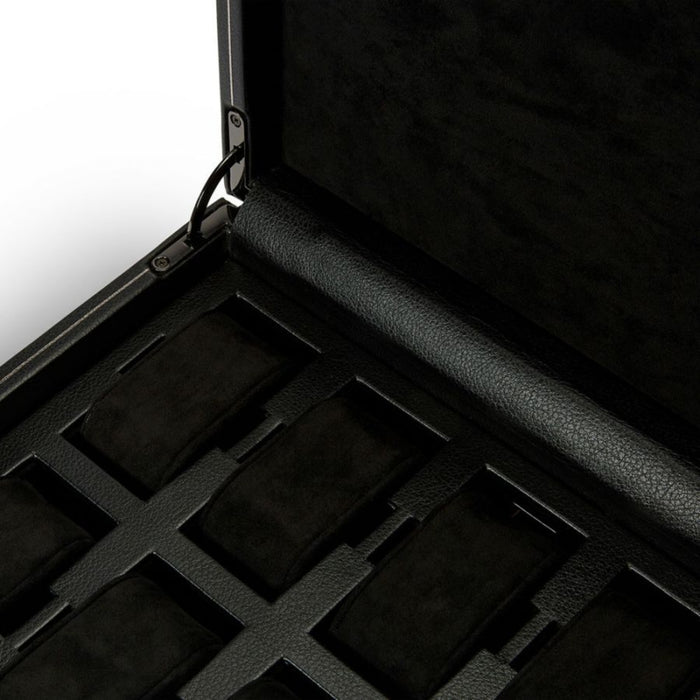 Wolf British Racing 8 Piece Black Vegan Leather Watch Box 792602