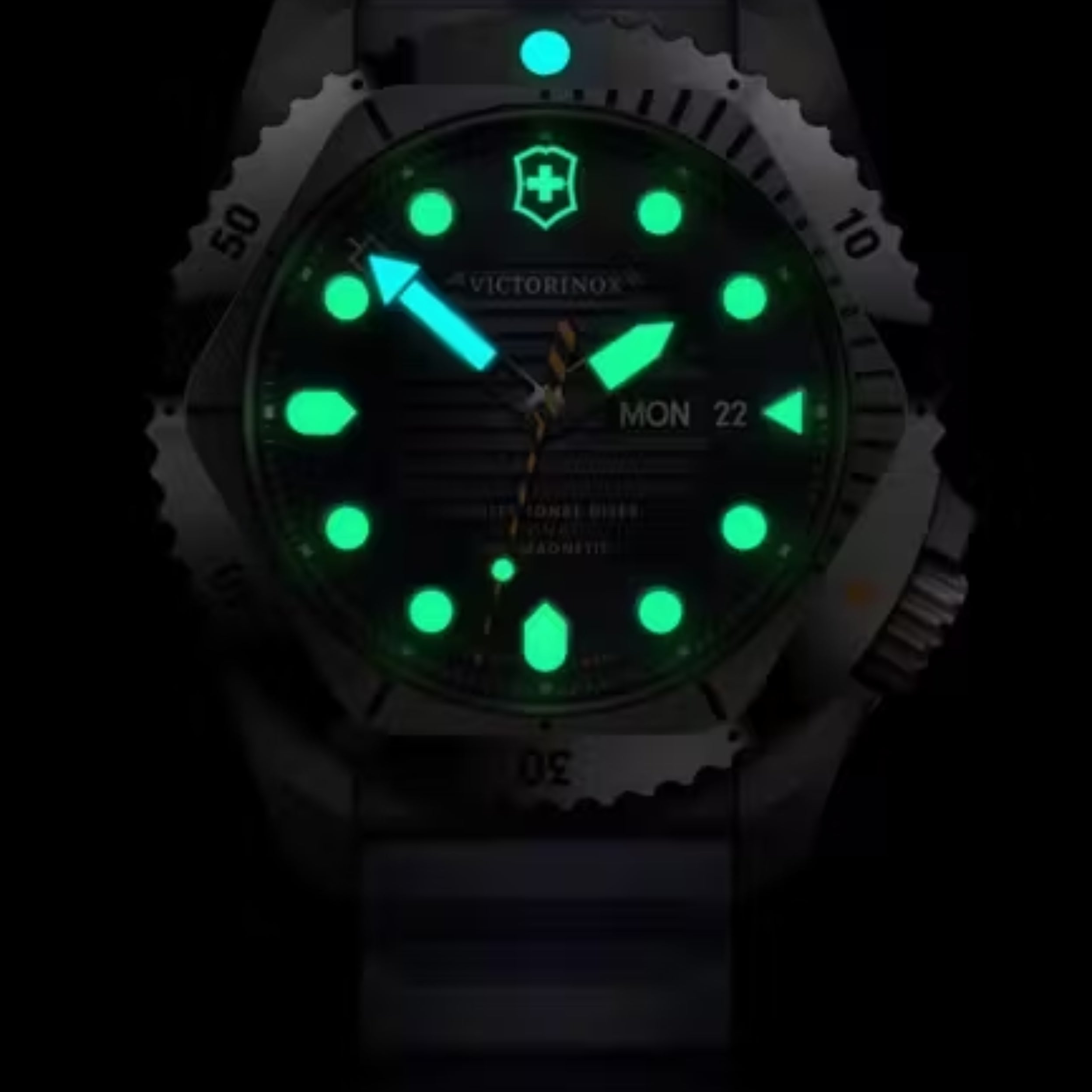 Victorinox Dive Pro Automatic Black Matt Dial With Blue Rubber Strap Men's Watch 241995