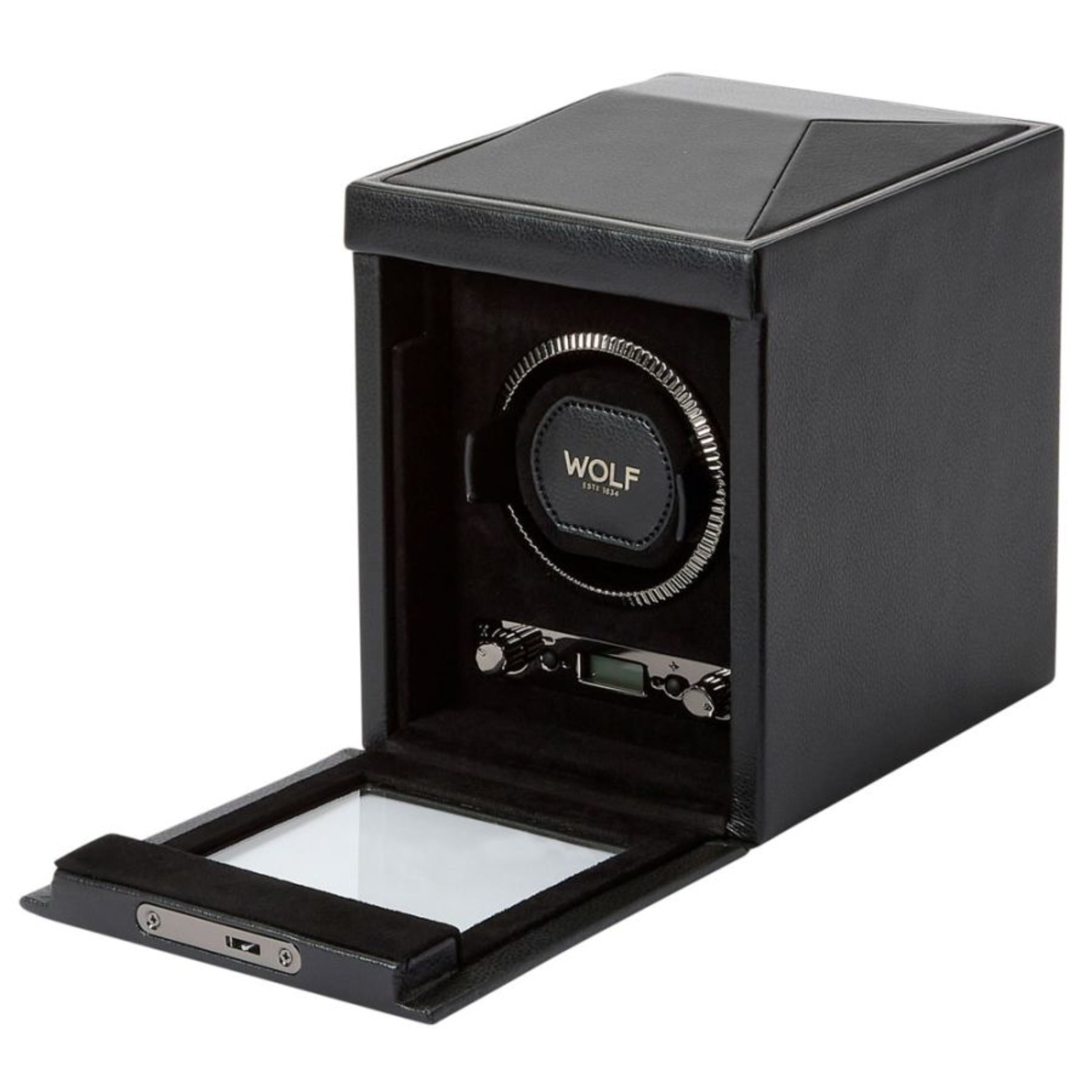 Wolf British Racing Single Black Vegan Leather Watch Winder 793102