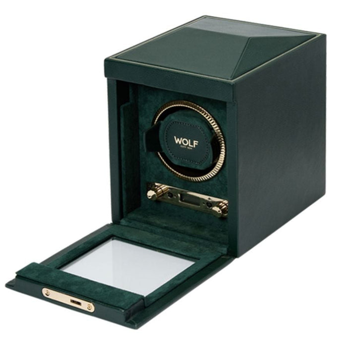 Wolf British Racing Single Green Vegan Leather Watch Winder 793141
