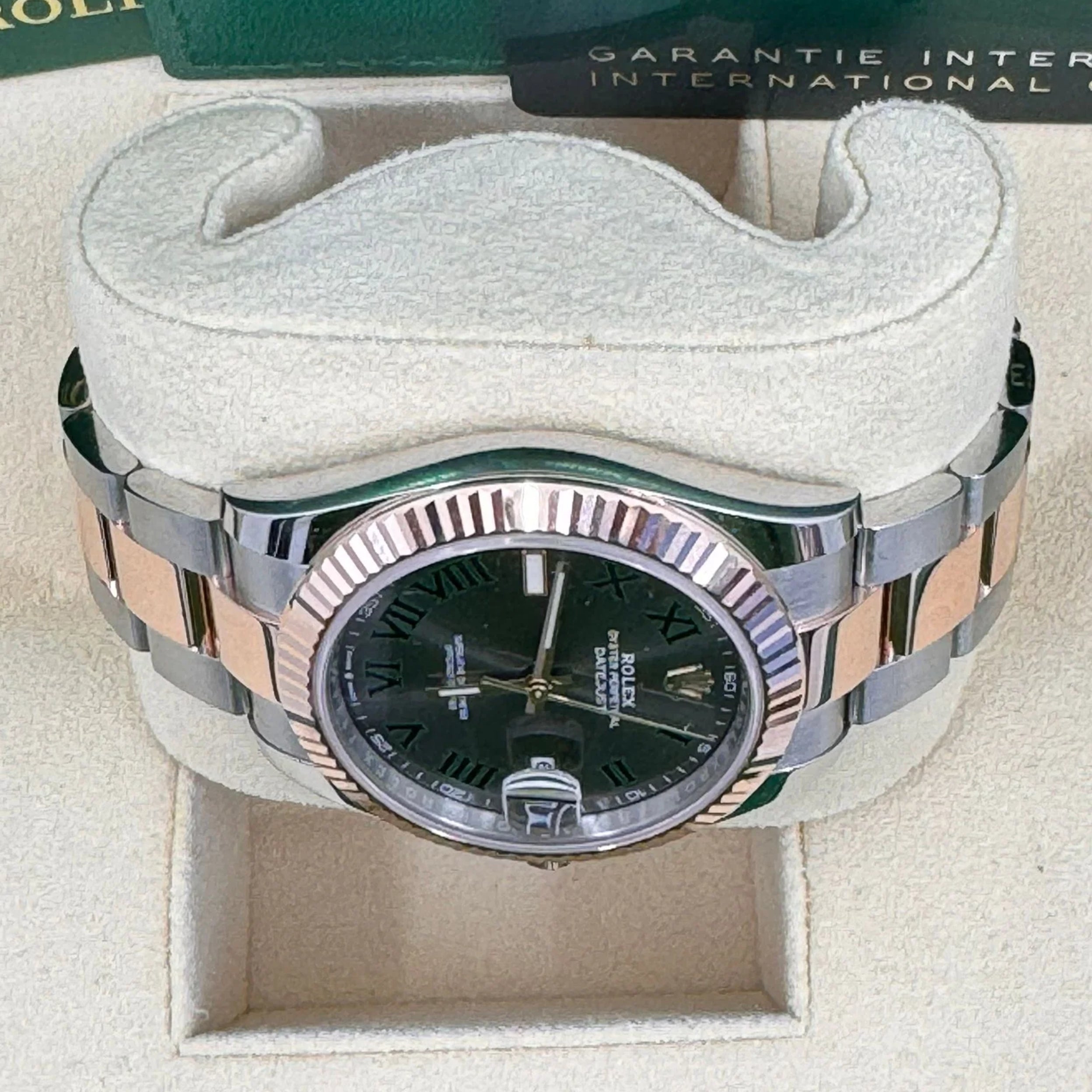 Rolex Datejust 41mm Two-Tone Everose Gold Fluted Bezel "Wimbledon" Dial Oyster New 2025- 126331