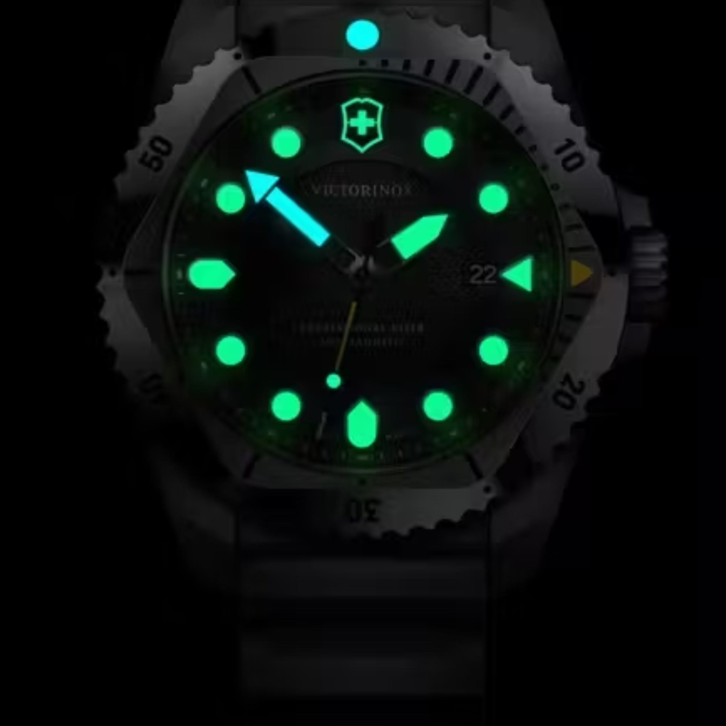 Victorinox Dive Pro Quartz Black Matt Dial With Rubber Strap Men's Watch 241990