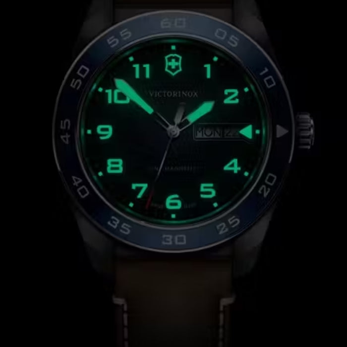 Victorinox Swiss Army Quartz Blue Matt Dial With Brown Leather Men's Watch 242040