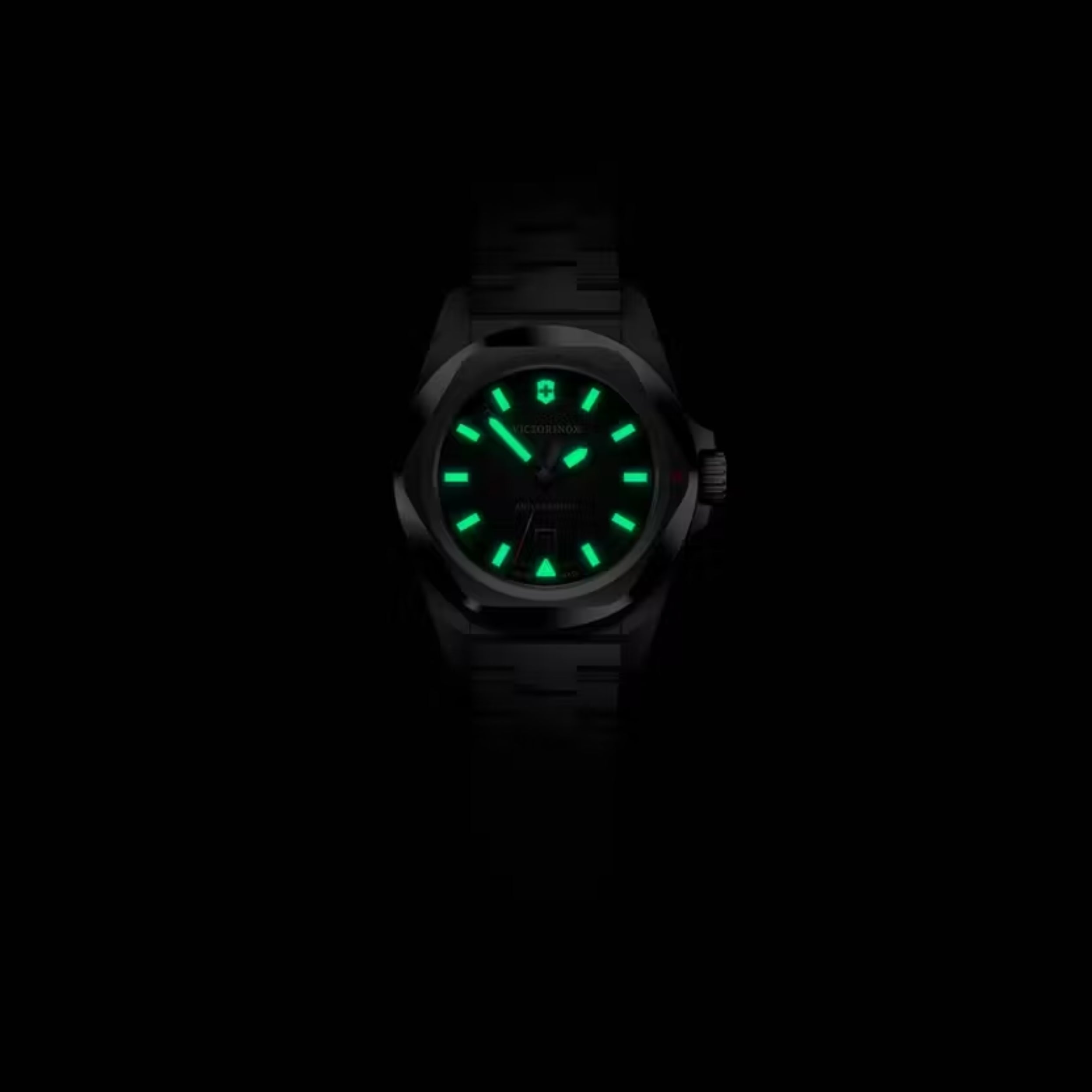 Victorinox INOX Grainy Black Dial With Silver Bezel Quartz Women's Watch 242036