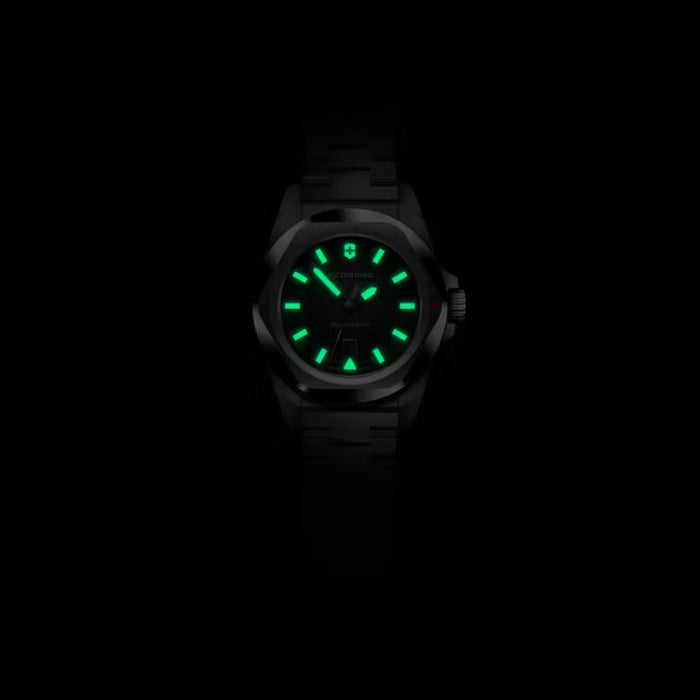 Victorinox INOX Grainy Black Dial With Silver Bezel Quartz Women's Watch 242036