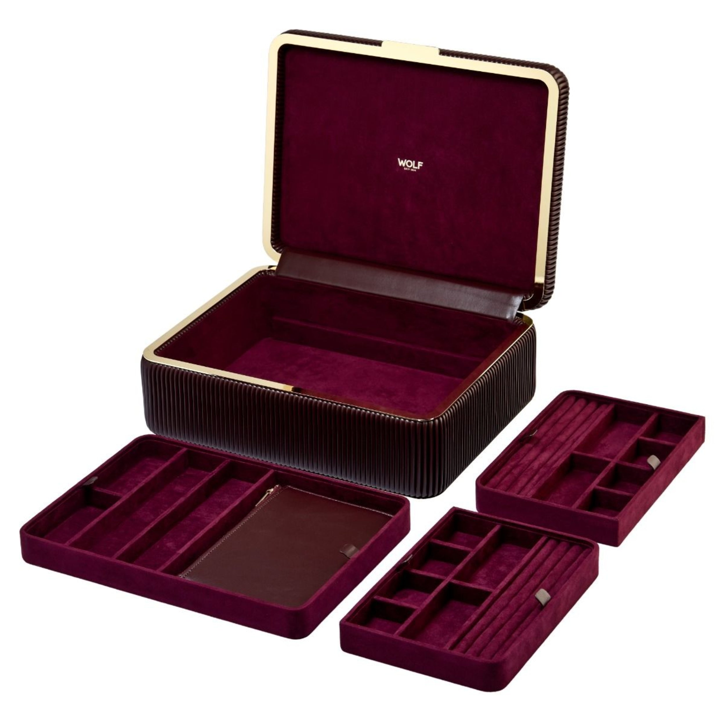 Wolf Bella Bordeaux Large Jewelry Box 781226