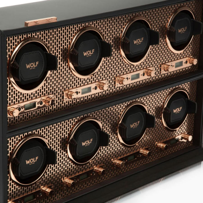 Wolf Axis Copper Vegan Leather 8 Piece Watch Winder 469716