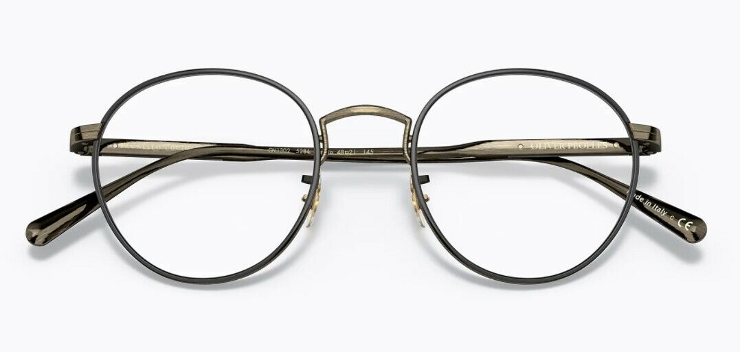 Oliver Peoples 0OV1302 Artemio 5284  Antique Gold/Black Eyeglasses With Clip-On