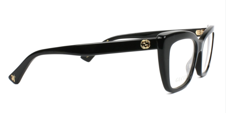 Gucci GG0165O 001 Shiny Black Cat Eye Women's Eyeglasses