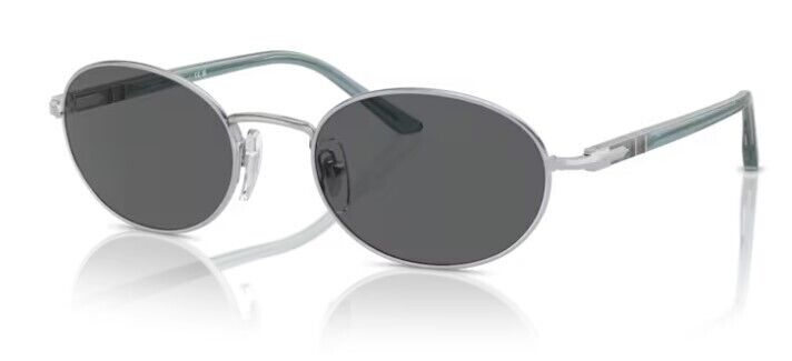 Persol 0PO1018S 518/B1 Silver/Dark Grey Oval 55 mm Women's Sunglasses