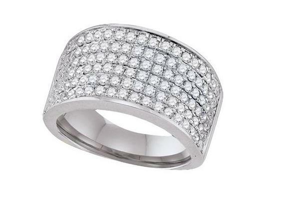 10kt White Gold Diamond Womens Band Ring 1-1/2 Cttw