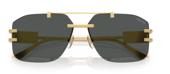 Versace 0VE2275 100287 Gold/Dark Grey Soft Square Men's Sunglasses