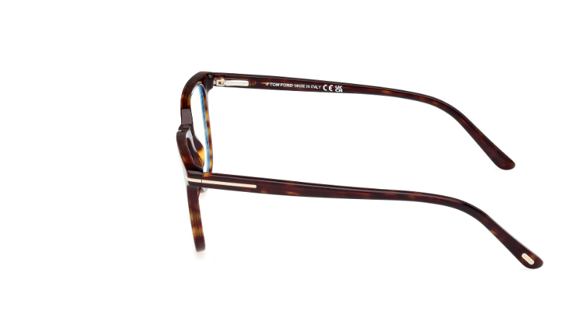 Tom Ford FT5916 052 Dark Havana/Clear Square Men's Eyeglasses with Clip-On