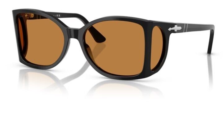 Persol 0PO0005 95/53 Black/Yellow Round Shaped Men's Sunglasses